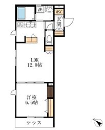 メゾンドグランペール 1LDKの間取図画像