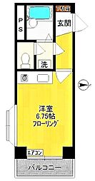 フローレス向ヶ丘 3階ワンルームの間取り