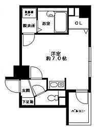 ダイアパレスエクセーブル九州大学前 ワンルームの間取図画像