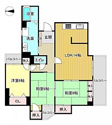 ガーデンハウスけしノ実C&D棟 3LDKの間取図画像