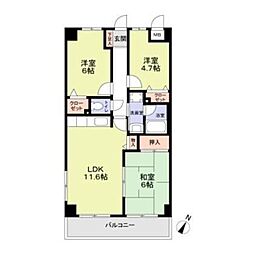 アーサヒルズ 3LDKの間取図画像
