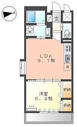 JR横浜線 橋本駅 徒歩6分の賃貸マンション 5階1LDKの間取り