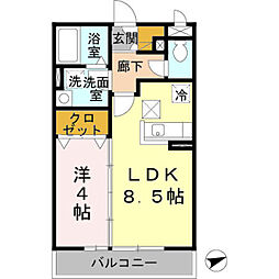 ミューイチマサ 1LDKの間取図画像