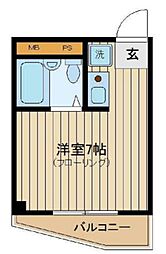 アーバネイト駒込 5階ワンルームの間取り