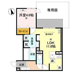 大阪市旭区赤川4丁目アパート 1LDKの間取図画像
