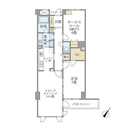 ウヴラージュ広尾 5階1SLDKの間取り