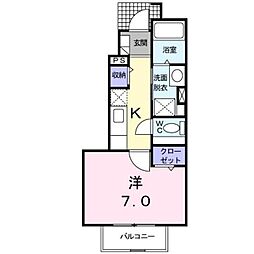フェリーチェ 1階1Kの間取り