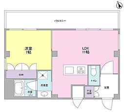 ソヨカゼテラス永福町 1LDKの間取図画像