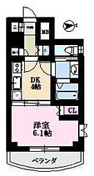 フジクレスト 2階1DKの間取り