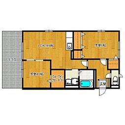 オーキッドB 2LDKの間取図画像