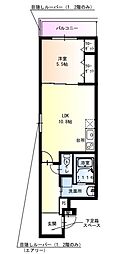 フジパレス武庫川駅北 1LDKの間取図画像