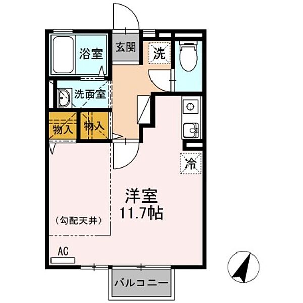 エクセル東合川 201｜福岡県久留米市東合川２丁目(賃貸アパート1R・2階・29.70㎡)の写真 その2