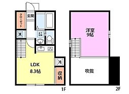 ラテ白根 1LDKの間取図画像