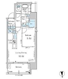 パークアクシス新御徒町イースト 1LDKの間取図画像