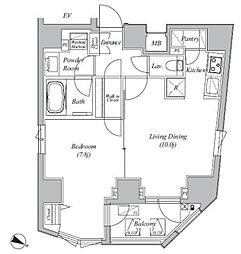 カーサスプレンディッド・ラ・プリュス元赤坂 11階1LDKの間取り