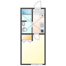 新築 月見台アパート 1Kの間取図画像