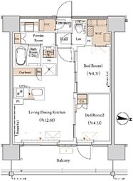 ブランシエスタ木場 2LDKの間取図画像