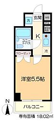 ジュネス・北綾瀬 1Kの間取図画像