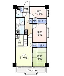 コリーヌふじみ野 3LDKの間取図画像
