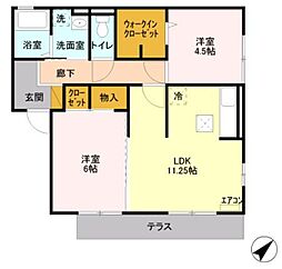 メゾンT 2LDKの間取図画像