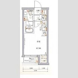 クレヴィスタ品川西大井 ワンルームの間取図画像