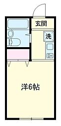 金子ビル ワンルームの間取図画像