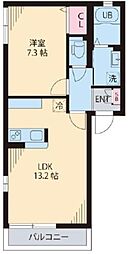 シャルマングーテ 3階1LDKの間取り