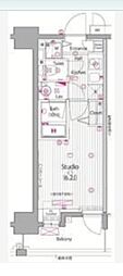 GALAVISTA大井仙台坂 1Kの間取図画像