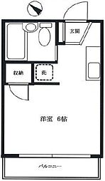 シャルムサシダ 2階ワンルームの間取り