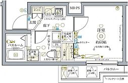 CREVISTA新小岩 1Kの間取図画像