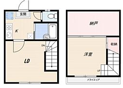 stage四ツ谷 1階1SLDKの間取り