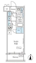 パークアクシス錦糸町ヴェール 8階ワンルームの間取り