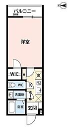 INFINITY KOYASUMACHI 1Kの間取図画像