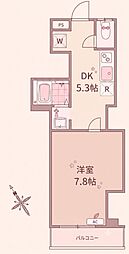 コーポラス鹿濱 1DKの間取図画像