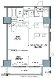 パークハビオ東中野 2LDKの間取図画像