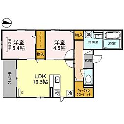 エフォーリア 2LDKの間取図画像