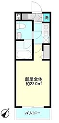 京急本線 新馬場駅 徒歩4分の賃貸マンション 3階1Kの間取り