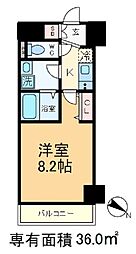 メイクスデザイン東十条 2階1Kの間取り