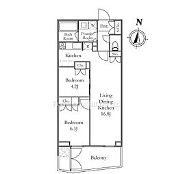 代々木参宮橋テラス 2LDKの間取図画像