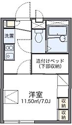 レオパレスエクセレンテ 1Kの間取図画像