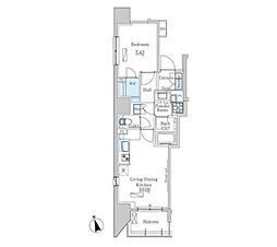 PARKAxis築地 1LDKの間取図画像