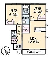 サン・フェリーチェ　I棟 A0102 ｜ 山口県山口市大内千坊３丁目5-18（賃貸アパート2LDK・1階・58.27㎡） その2