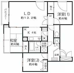 カスティーヨ杵島 2階3LDKの間取り