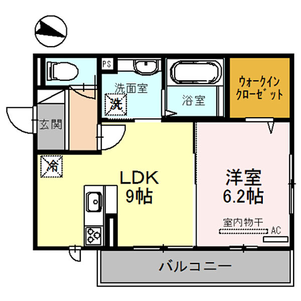D-room//セジュール久米田 ｜大阪府岸和田市小松里町(賃貸アパート1LDK・3階・40.00㎡)の写真 その2