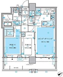 シティタワー新宿 2LDKの間取図画像