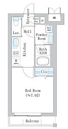 D.Lusso小石川 1Kの間取図画像