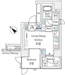 コスモグラシア大塚 1LDKの間取図画像