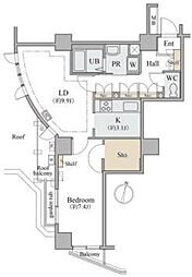 コラム神泉 1LDKの間取図画像