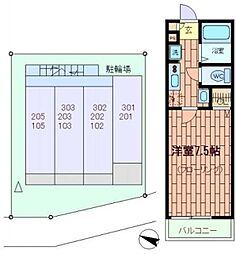 シティ・パル赤羽 1階1Kの間取り