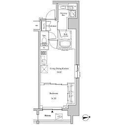 ザ・パークハビオSOHO高田馬場テラス 1LDKの間取図画像